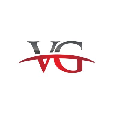 İlk harf Vg red swoosh logo logo swoosh