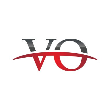 İlk harf Vo red swoosh logo logo swoosh