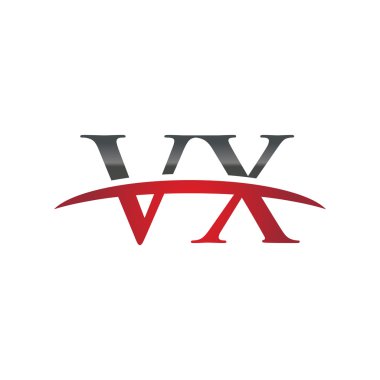 İlk harf Vx red swoosh logo logo swoosh