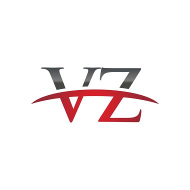 İlk harf Vz red swoosh logo logo swoosh