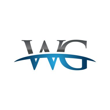 İlk harf Wg mavi swoosh logo logo swoosh 