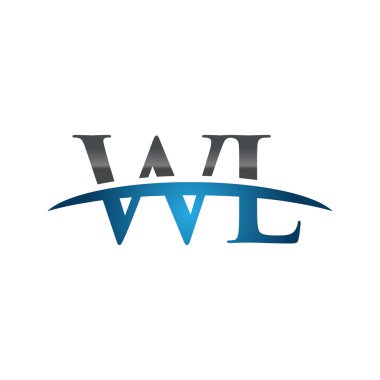 İlk harf Wl mavi swoosh logo logo swoosh 
