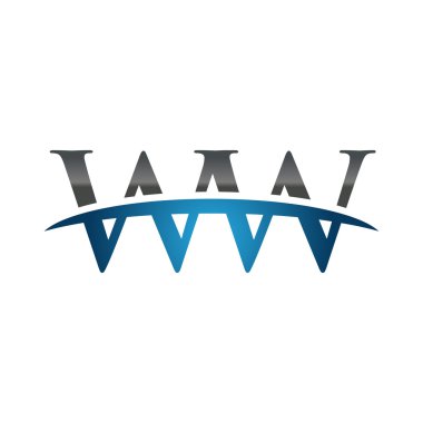 İlk harf Ww mavi swoosh logo logo swoosh 
