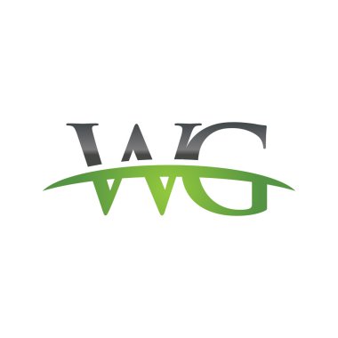 İlk harf Wg yeşil swoosh logo logo swoosh