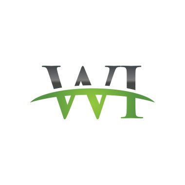 İlk harf Wi yeşil swoosh logo logo swoosh
