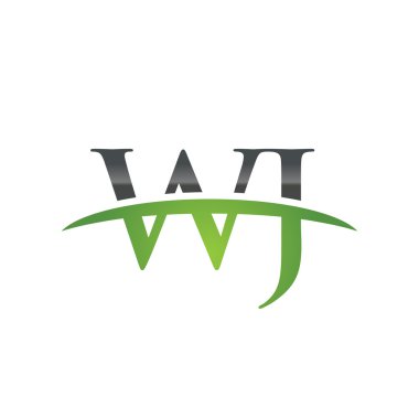 İlk harf Wj yeşil swoosh logo logo swoosh