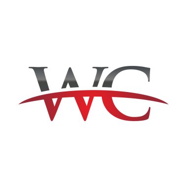 İlk harf Wc red swoosh logo logo swoosh