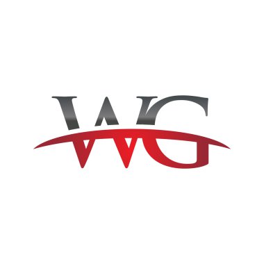 İlk harf Wg red swoosh logo logo swoosh
