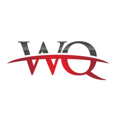 İlk harf Wq red swoosh logo logo swoosh
