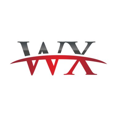 İlk harf Wx red swoosh logo logo swoosh