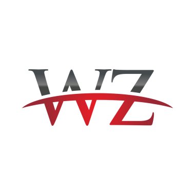 İlk harf Wz red swoosh logo logo swoosh