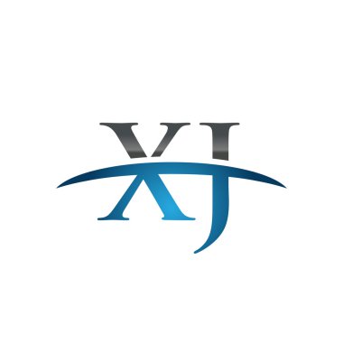 İlk harf Xj mavi swoosh logo logo swoosh 