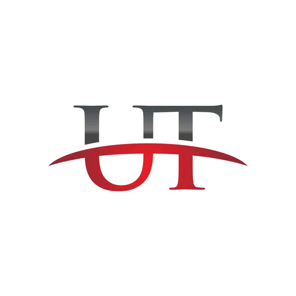 Галочка початкового листа УТ червоний логотип галочка логотип — стоковий вектор