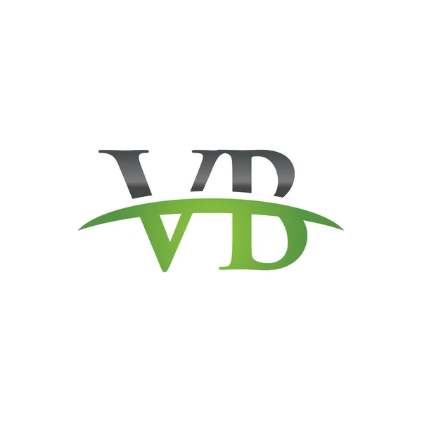 Αρχικό γράμμα πράσινο Vb swoosh λογότυπο swoosh λογότυπο — Διανυσματικό Αρχείο