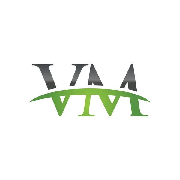 Αρχικό γράμμα Vm του πράσινο swoosh λογότυπο swoosh λογότυπο — Διανυσματικό Αρχείο