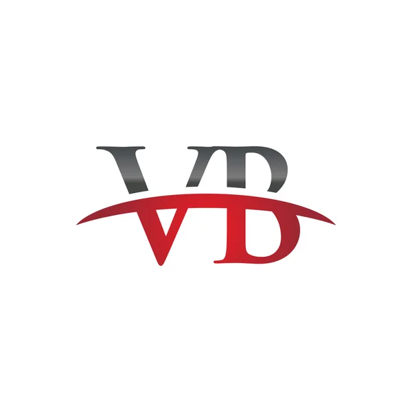 Letra inicial VB rojo swoosh logo swoosh logo — Vector de stock