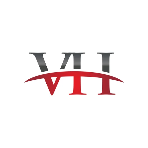 Lettre initiale VH rouge logo swoosh logo swoosh — Image vectorielle