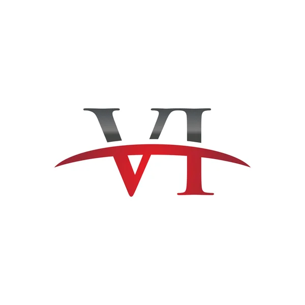 Αρχικό γράμμα κόκκινο Vi swoosh λογότυπο swoosh λογότυπο — Διανυσματικό Αρχείο
