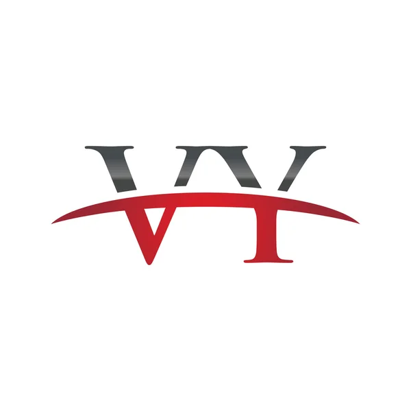 Carta inicial VY logotipo swoosh vermelho logotipo swoosh — Vetor de Stock