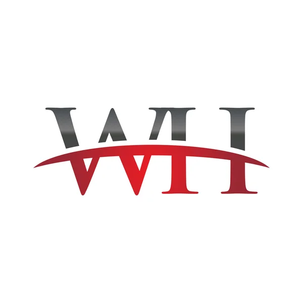 Початкова літера WH червоний флеш логотип флеш логотип — стоковий вектор