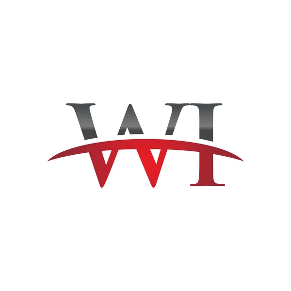 Початкова літера WI червоний флеш логотип флеш логотип — стоковий вектор