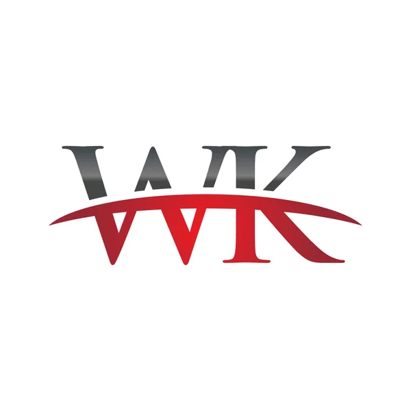 Початкова літера WK червоний флеш логотип флеш логотип — стоковий вектор