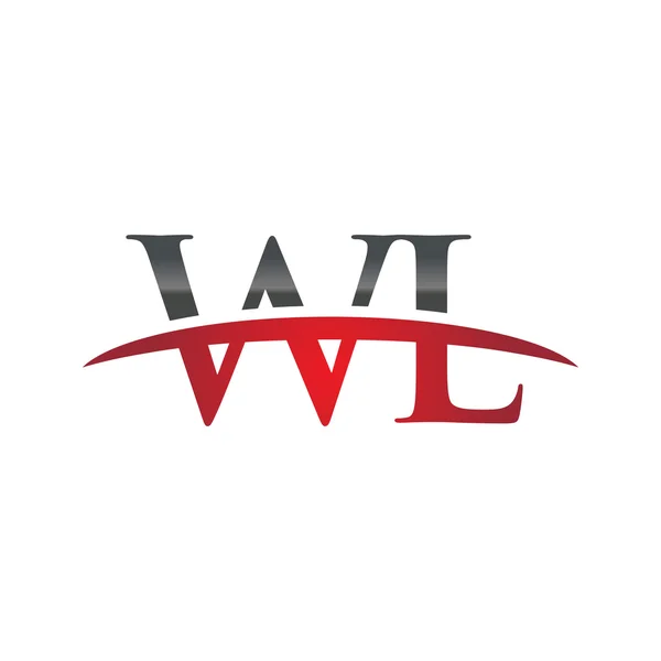 Початкова літера WL червоний флеш логотип флеш логотип — стоковий вектор