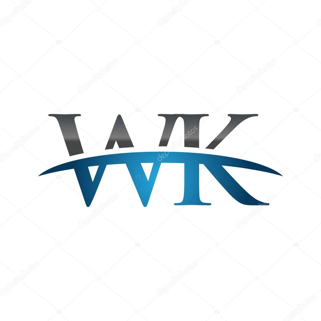 Initial Letter Wk Blue Swoosh Logo Swoosh Logo Vector Image By C Ariefpro Vector Stock 114541374