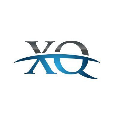 İlk harf Xq mavi swoosh logo logo swoosh 