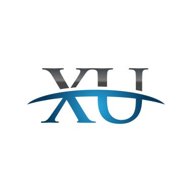 İlk harf Xu mavi swoosh logo logo swoosh 