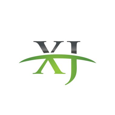 İlk harf Xj yeşil swoosh logo logo swoosh