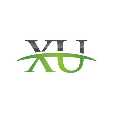 İlk harf Xu yeşil swoosh logo logo swoosh