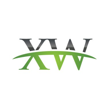 İlk harf Xw yeşil swoosh logo logo swoosh