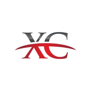 İlk harf OLC red swoosh logo logo swoosh