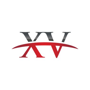 İlk harf Xv red swoosh logo logo swoosh