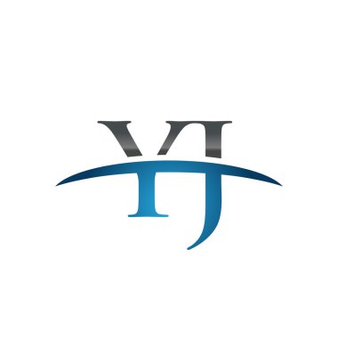 İlk harf Yj mavi swoosh logo logo swoosh 