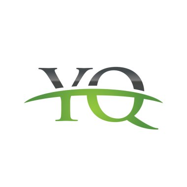 İlk harf Yq yeşil swoosh logo logo swoosh