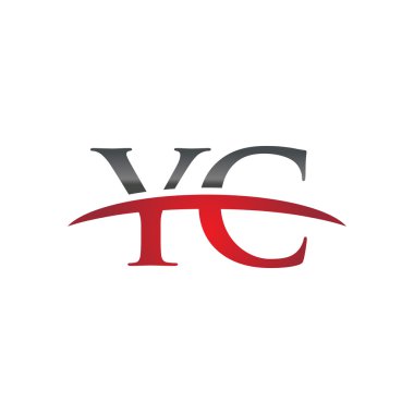 İlk harf Yc red swoosh logo logo swoosh