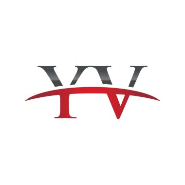İlk harf Yv red swoosh logo logo swoosh
