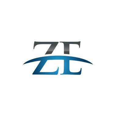 İlk harf Ze mavi swoosh logo logo swoosh 