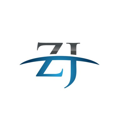 İlk harf Zj mavi swoosh logo logo swoosh 