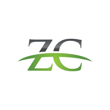 İlk harf Zc yeşil swoosh logo logo swoosh