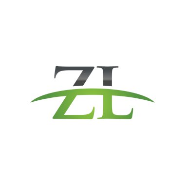 İlk harf Zl yeşil swoosh logo logo swoosh