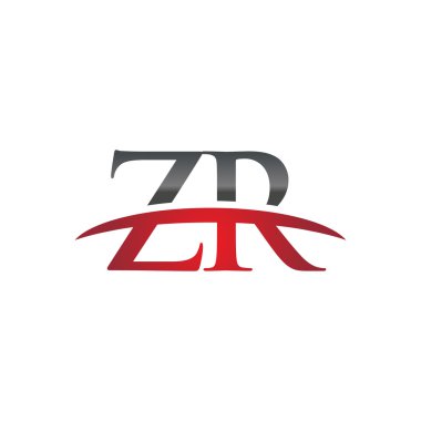 İlk harf Zr red swoosh logo logo swoosh
