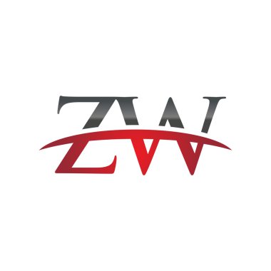 İlk harf Zw red swoosh logo logo swoosh