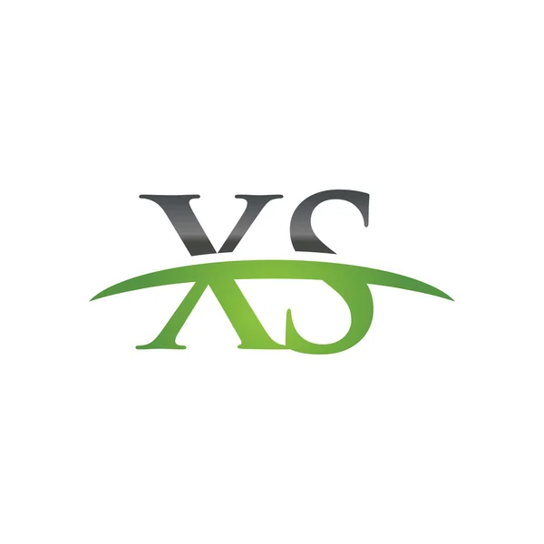 Αρχικό γράμμα πράσινο Xs swoosh λογότυπο swoosh λογότυπο — Διανυσματικό Αρχείο