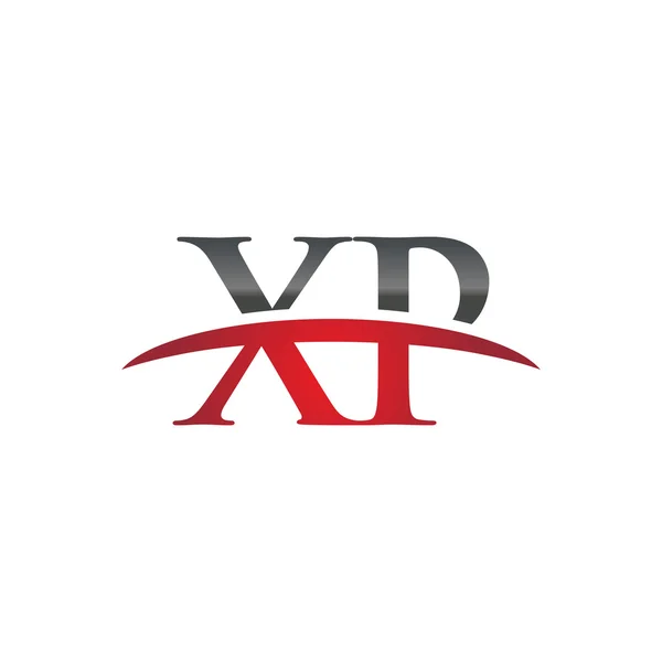 Initial letter XP red swoosh logo swoosh logo — Stock Vector