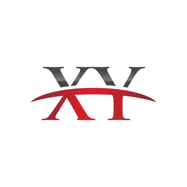 İlk harf Xy red swoosh logo logo swoosh — Stok Vektör