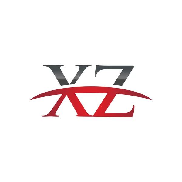 Начальная буква XZ red swoosh logo swoosh logo — стоковый вектор