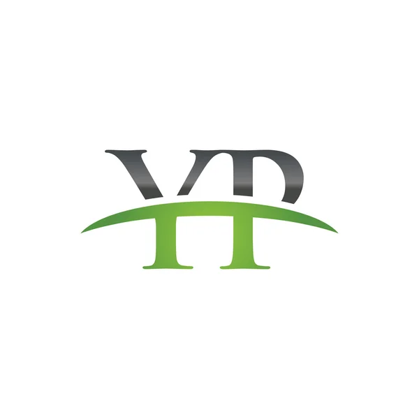 Αρχικό γράμμα πράσινο Yp swoosh λογότυπο swoosh λογότυπο — Διανυσματικό Αρχείο